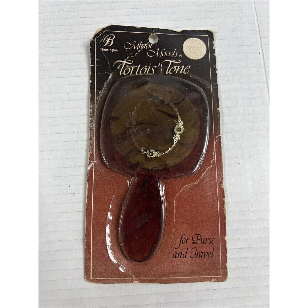 Bennington Mirror Moods Tortois Tone Vintage Handheld Mirror Vintage MCM